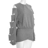 EVE Loose Ripped Hole Top And Skirt Suit GSBD-J25ST332