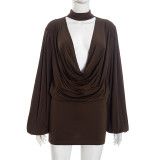 EVE Sexy Long Sleeve Top And Skirt Two Piece Sets GSBD-J25ST319