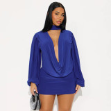 EVE Sexy Long Sleeve Top And Skirt Two Piece Sets GSBD-J25ST319