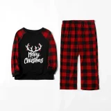 EVE Christmas Reindeer Print Crew Neck Plaid Family Matching Set GSGS-0649