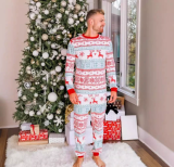 EVE Christmas Print Matching Family Pajama Sets GSGS-0597#