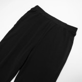 EVE Square Neck Long Sleeve Top High-waisted Pants Two Piece Sets GSBD-Q25ST294