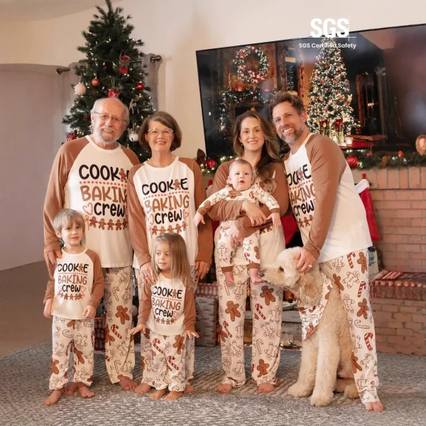 EVE Christmas Print Matching Family Long-Sleeve Pajama Set GSGS-0716