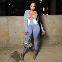 EVE Casual Sports Color Block Slim Coat And Pants Two Piece Set GSBD-D25ST350