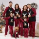 EVE Checkered Print Christmas Deer Family Pajama Set GSGS-0692