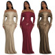 EVE One Shoulder Long Sleeve Maxi Dress YF-10929