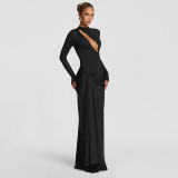 EVE Solid Color Long Sleeve Maxi Dress GAXB-A724DS