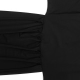 EVE Solid Color Long Sleeve Maxi Dress GAXB-A724DS