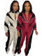 EVE Contast Color Patchwork Zipper Two Piece Pant Set CH-25062