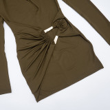 EVE Hollow Out Ruched Mini Dress GSZM-J25DS377
