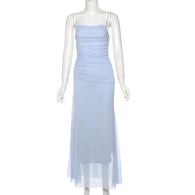 EVE Solid Color Sling Maxi Dress GAXB-G1051DS