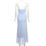 EVE Solid Color Sling Maxi Dress GAXB-G1051DS