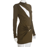 EVE Hollow Out Ruched Mini Dress GSZM-J25DS377