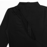 EVE Solid Color Long Sleeve Maxi Dress GAXB-A724DS