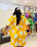 EVE Print Short Sleeve Shirt Two Piece Shorts Set GQZF-SH7012