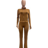 EVE Tight Long Sleeve Micro Flare Pants 2 Piece Set NYF-8205