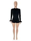 EVE Backless Long Sleeve Tight Romper SHD-9580