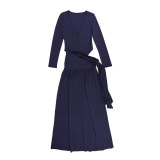 EVE Mesh Long Sleeve Bodysuit High Split Long Skirt Suit FL-YJ25322MHO