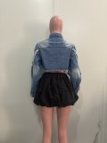EVE Fashion Pearl Chain Denim Jacket ORY-5277