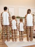 EVE Christmas Letter Print Matching Family Plaid Loungewear Set GSGS-0866
