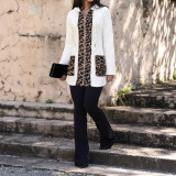 EVE Casual Fleece Leopard Patchwork Hooded Coats OMY-12022