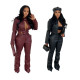 EVE Casual PU Leather Two Piece Pant Set MEM-88674
