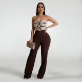 EVE Sexy Wrap Chest Backless Jumpsuit GZIY-6079