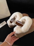 EVE Thick-soled Elastic Band Fur Slippers GDMX-2024