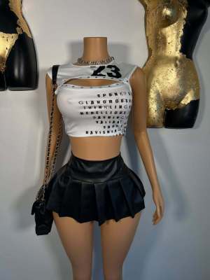 EVE Letter Print Sleeveless Short Tank Tops GFCF-1411