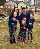 EVE Christmas Letter Print Matching Family Long-Sleeve Pajama Set GSGS-0729