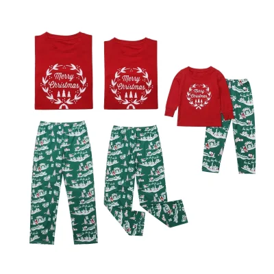EVE Christmas Print Matching Family Long-Sleeve Pajamas Set  GSGS-0776