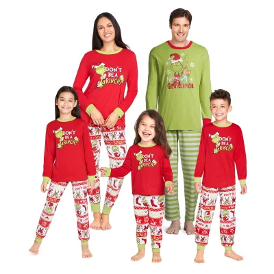 EVE Christmas Print Pajamas Parent-Child Set GSGS-0615