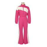 EVE Sport Patchwork Color Block Coat Pants Suit AIL-333