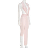 EVE Glossy Sexy Halter-Neck Backless Tight Romper GSBD-D25JP401
