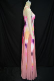 EVE V Neck Sling Print Backless Maxi Dress GANY-LB1193