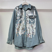 EVE Loose Shirt Single-breasted Denim Jacket GZYN-2024