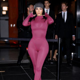 EVE Solid Color Long Sleeve Bodysuit Tight Two Piece Pants Set DLSF-K25S83270