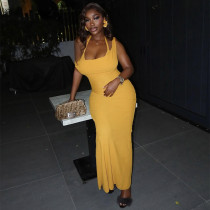 EVE Sexy Sleeveless Solid Color Maxi Dress GANY-LB895