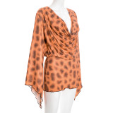 EVE Leopard Print Long Sleeve Mini Dress MXBF-J25DS392