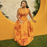 EVE Print Sleeveless Slim Maxi Dress GANY-LB962