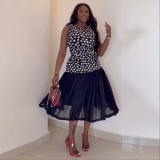 EVE Print Sleeveless Slim Midi Dress GANY-LB1309