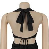 EVE Sexy Solid Color Tie Up Maxi Dress BY-7572