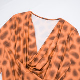 EVE Leopard Print Long Sleeve Mini Dress MXBF-J25DS392