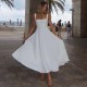 EVE Solid Color Square Neck Long Dress GAXB-A588DS