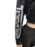 VIP1 Casual Print Hooded Sweatshirt Two Piece Pants Set GFCF-1425