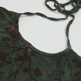 EVE Long Sleeve Print Tie Up Backless Maxi Dress GAXB-A646DS