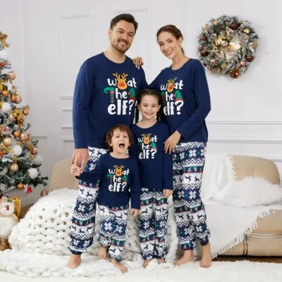 EVE Christmas Letter Print Matching Family Pajama Set GSGS-0727#