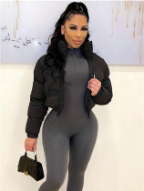 EVE Solid Color Long Sleeve Short Cotton Jacket SH-390799