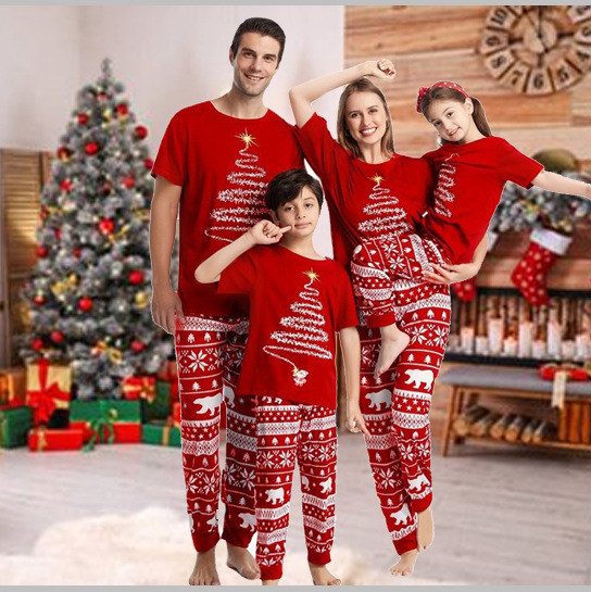 EVE Christmas Print Matching Family Pajama Set GSGS-0651#