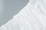 EVE Solid Color Ruched Mini Dress GLAG-D5820041F